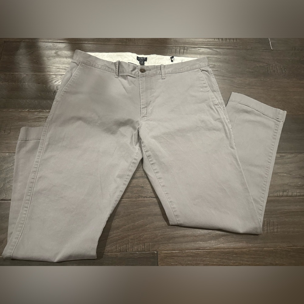 Mens jcrew flex grey chino dress pants 34x30